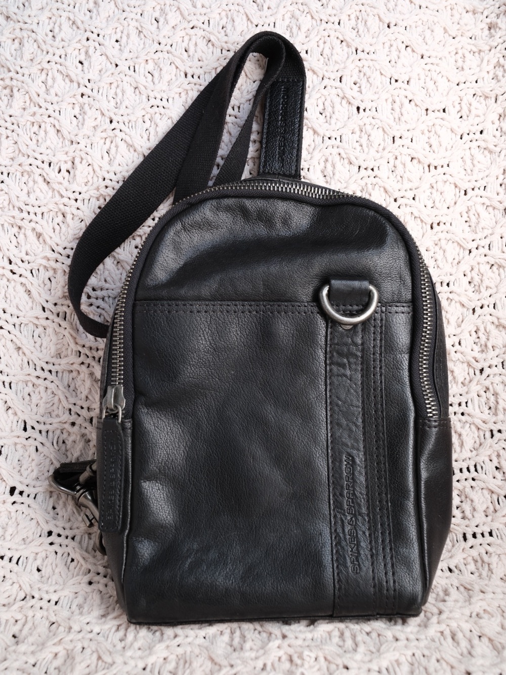 SPIKES & SPARROW Leather Sling Bag Crossbody Backpack